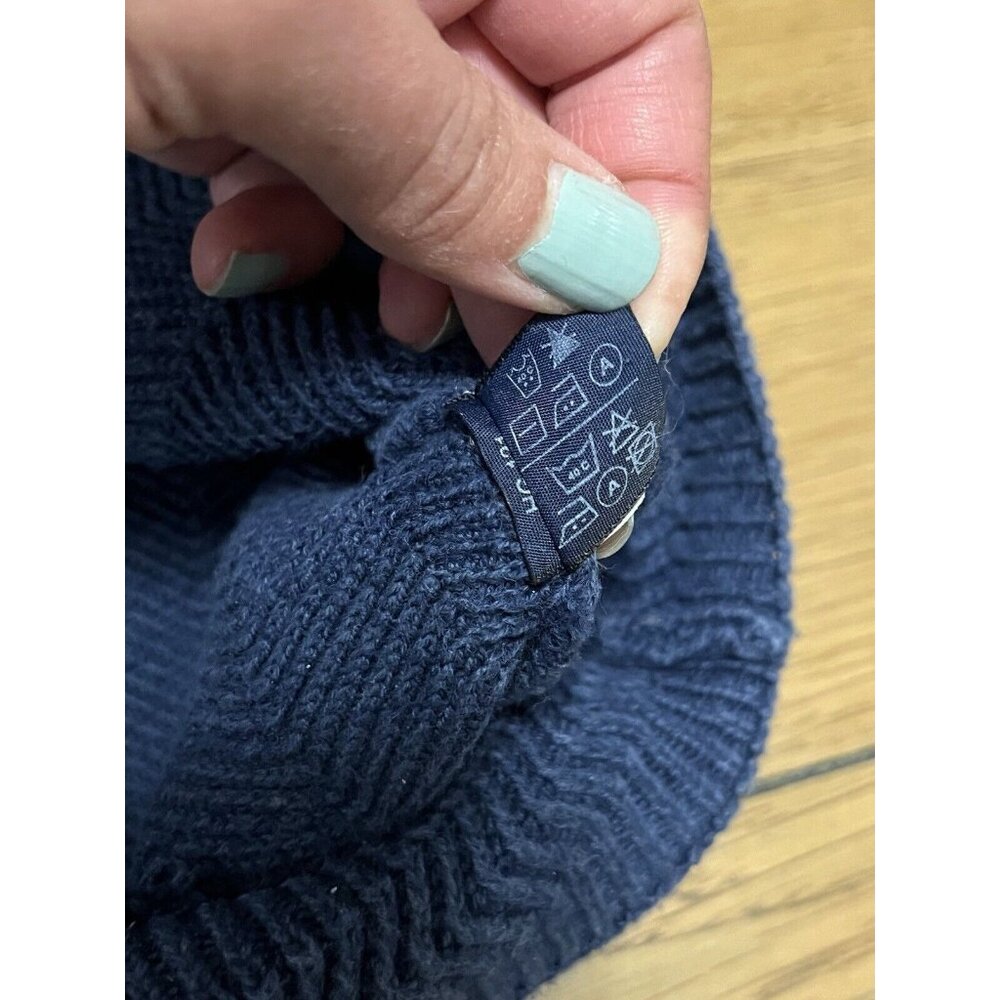 Chaps Ralph Lauren Sweater Men Size Large Blue Cotton Hand Framed Preppy Classic - Picture 10 of 13